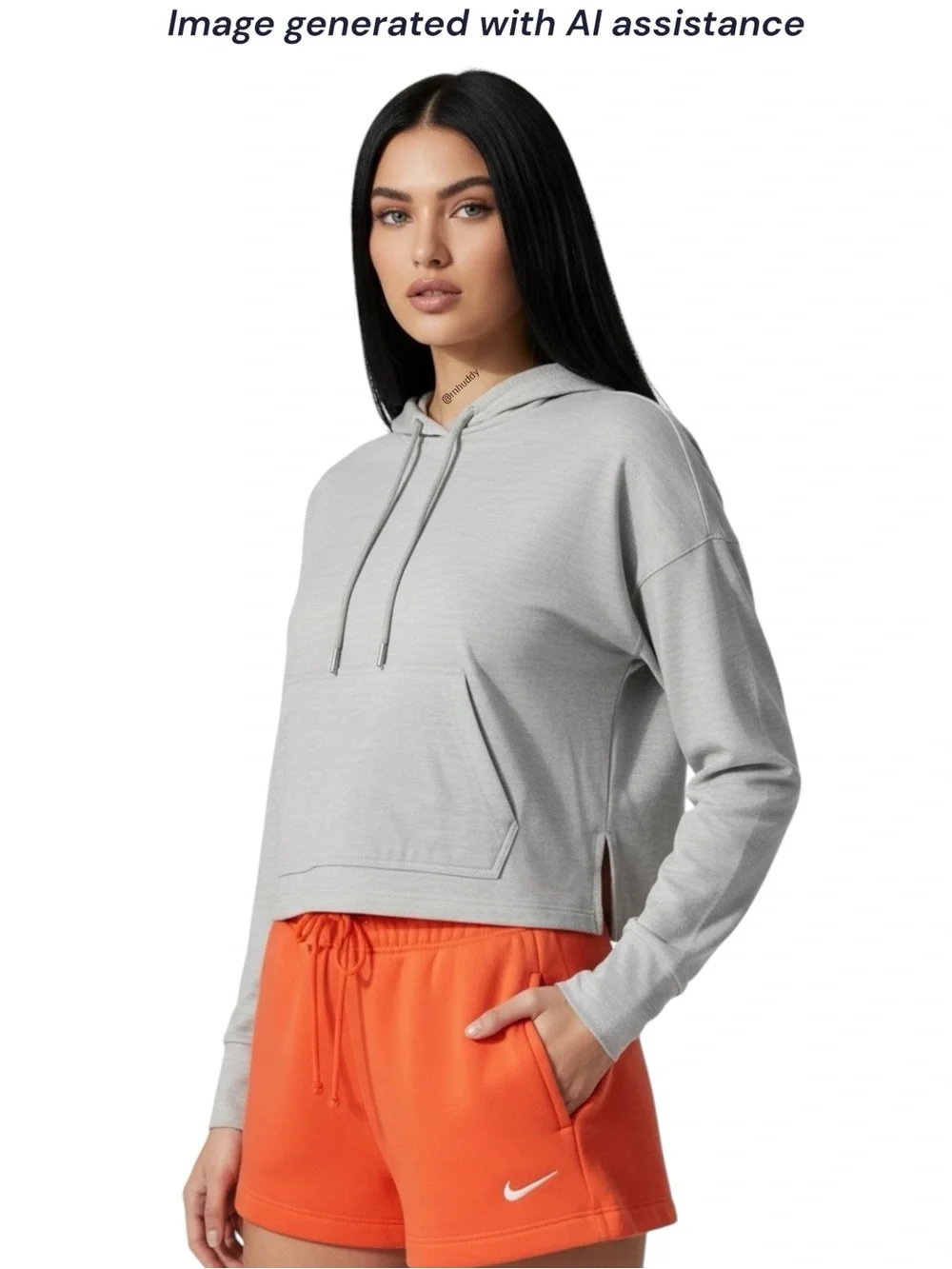Nike L grey jersey knit light weight yoga hoodie